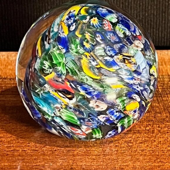 Murano Style Confetti Millefiori Paperweight - Picture 3 of 8